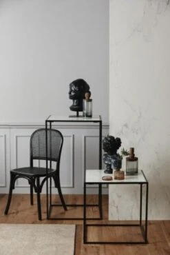 Nordal Cube Bijzettafel - Wit Marmer L -Nordal nordal cube bijzettafel wit marmer l 2