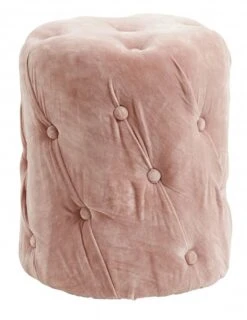 Nordal Velvet Poef Met Knopen - Roze